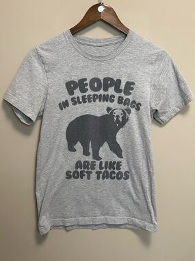 Bear Camping Humour T-Shirt Men XS